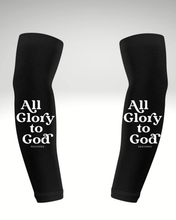 Load image into Gallery viewer, All Glory to God Sports Arm Sleeves (Black Pair) - FREE SHIPPING