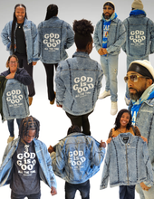 Load image into Gallery viewer, "Crown of Thorns" Denim Jacket (FREE SHIPPING)