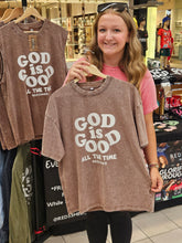 Load image into Gallery viewer, God is Good All The Time Acid Washed Tee - Brown (FREE SHIPPING)
